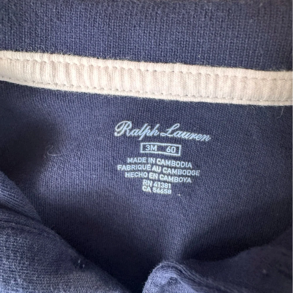 Ralph Lauren Baby Girl Navy Ruffle Polo Dress Pink Embroidered Piny Logo 3 Month